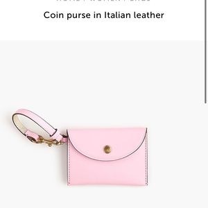 NWT J.Crew Pink Coin Purse in Italian Leather